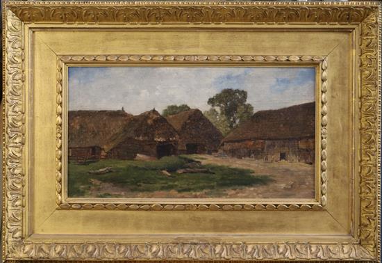 Gerrit Alexander G. Mollinger (1836-1867) Sketch of a farm 8.5 x 16in.